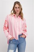 Gestreifte Bluse mit Pailletten pink smoothie gemustert
