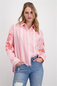 Gestreifte Bluse mit Pailletten pink smoothie gemustert