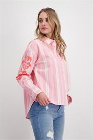 Gestreifte Bluse mit Pailletten pink smoothie gemustert