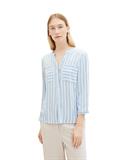 Gestreifte Bluse mit Taschen offwhite blue vertical stripe