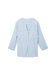 Gestreifte Bluse mit Taschen offwhite blue vertical stripe