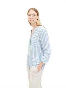 Gestreifte Bluse mit Taschen offwhite blue vertical stripe
