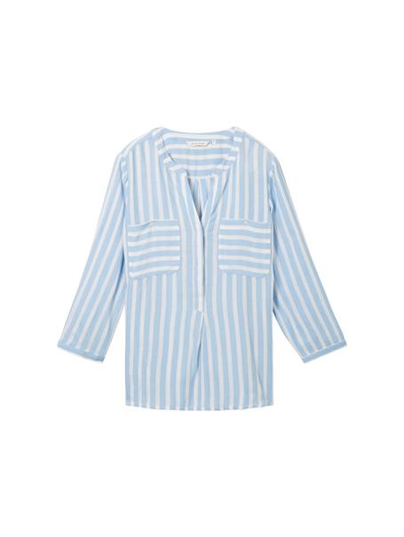 Gestreifte Bluse mit Taschen offwhite blue vertical stripe