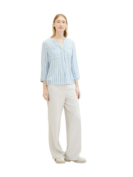 Gestreifte Bluse mit Taschen offwhite blue vertical stripe