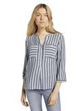 Gestreifte Bluse mit Taschen offwhite navy vertical stripe