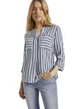 Gestreifte Bluse mit Taschen offwhite navy vertical stripe