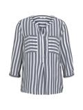 Gestreifte Bluse mit Taschen offwhite navy vertical stripe
