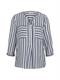 Gestreifte Bluse mit Taschen offwhite navy vertical stripe