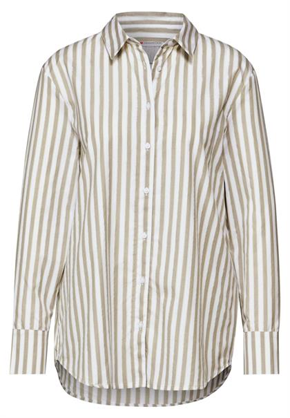 Gestreifte Hemdbluse breezy beige