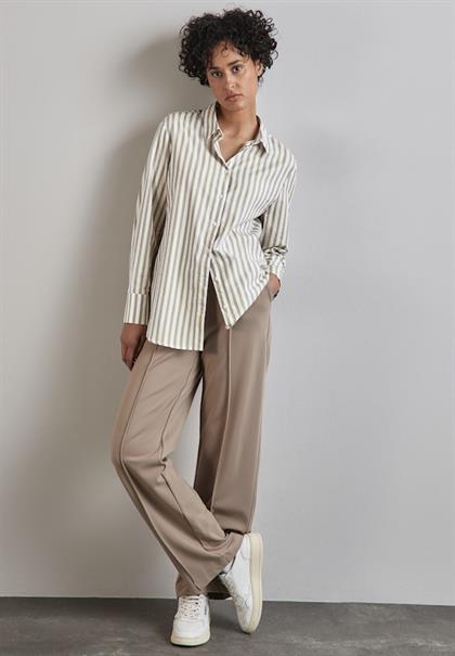 Gestreifte Hemdbluse breezy beige