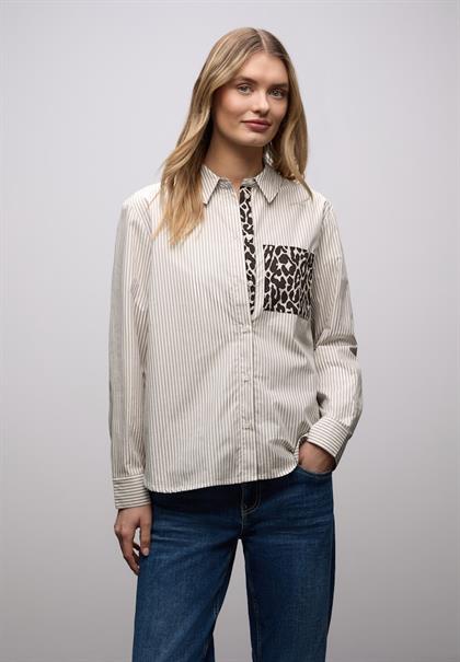 Gestreifte Hemdbluse light terra mocha