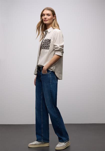 Gestreifte Hemdbluse light terra mocha