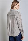 Gestreifte Hemdbluse muddy brown