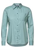 Gestreifte Hemdbluse petrol green