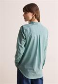 Gestreifte Hemdbluse petrol green