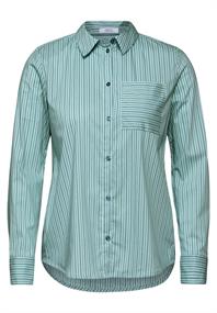 Gestreifte Hemdbluse petrol green