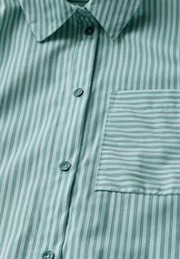Gestreifte Hemdbluse petrol green