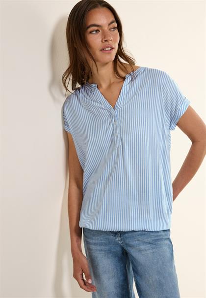Gestreifte Kurzarmbluse blouse blue