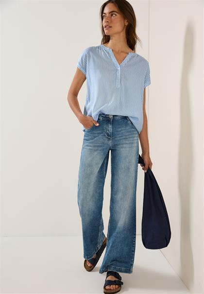 Gestreifte Kurzarmbluse blouse blue