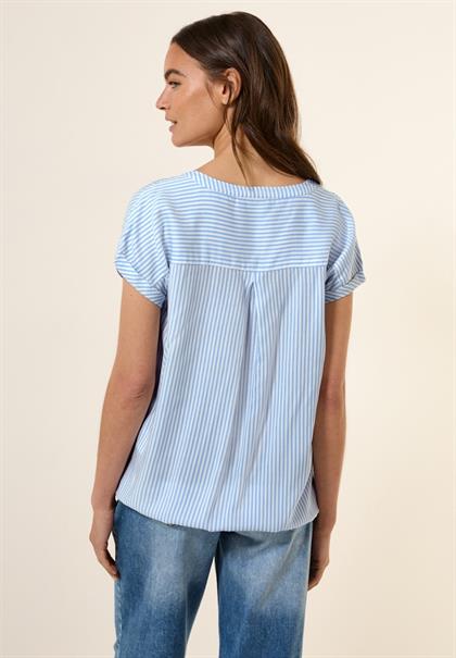 Gestreifte Kurzarmbluse blouse blue