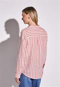 Gestreifte Leinen-Hemdbluse glory red