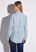 Gestreifte Leinenhemdbluse serenity blue
