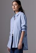 Gestreifte Longblouse columbia blue