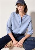 Gestreifte Seersucker Bluse blouse blue