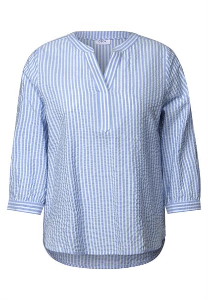 Gestreifte Seersucker Bluse blouse blue