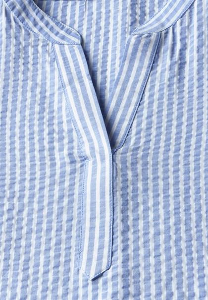 Gestreifte Seersucker Bluse blouse blue