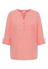Gestreifte Seersucker Bluse cherry tomato orange