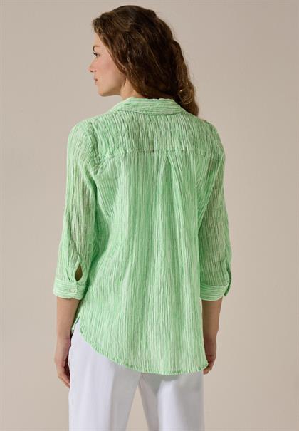 Gestreifte Seersucker Bluse iced neon green
