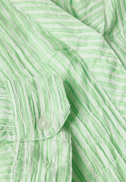 Gestreifte Seersucker Bluse iced neon green
