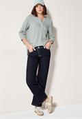 Gestreifte Seersucker Bluse slate khaki