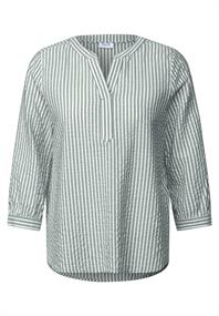 Gestreifte Seersucker Bluse slate khaki