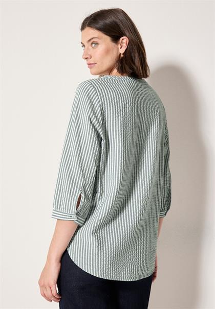 Gestreifte Seersucker Bluse slate khaki