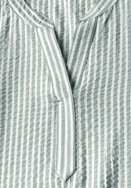 Gestreifte Seersucker Bluse slate khaki