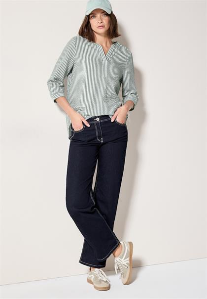 Gestreifte Seersucker Bluse slate khaki