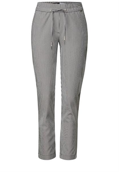 Gestreifte Seersucker Hose dark balmy khaki