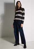 Gestreifter Pullover black