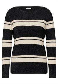 Gestreifter Pullover black