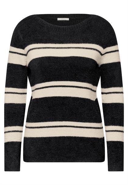 Gestreifter Pullover black