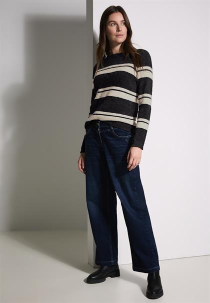 Gestreifter Pullover black