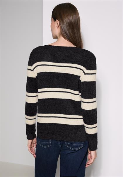 Gestreifter Pullover black