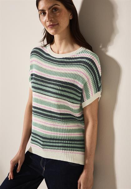 Gestreifter Pullover slate khaki