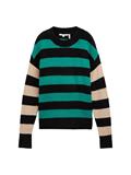 Gestreifter Strick Pullover green black stripe