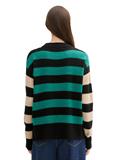 Gestreifter Strick Pullover green black stripe