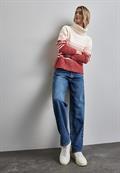 Gestreifter Strickpullover petal rose