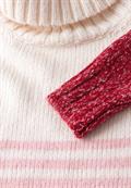 Gestreifter Strickpullover petal rose