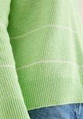 Gestreifter Strukturpullover bamboo green melange